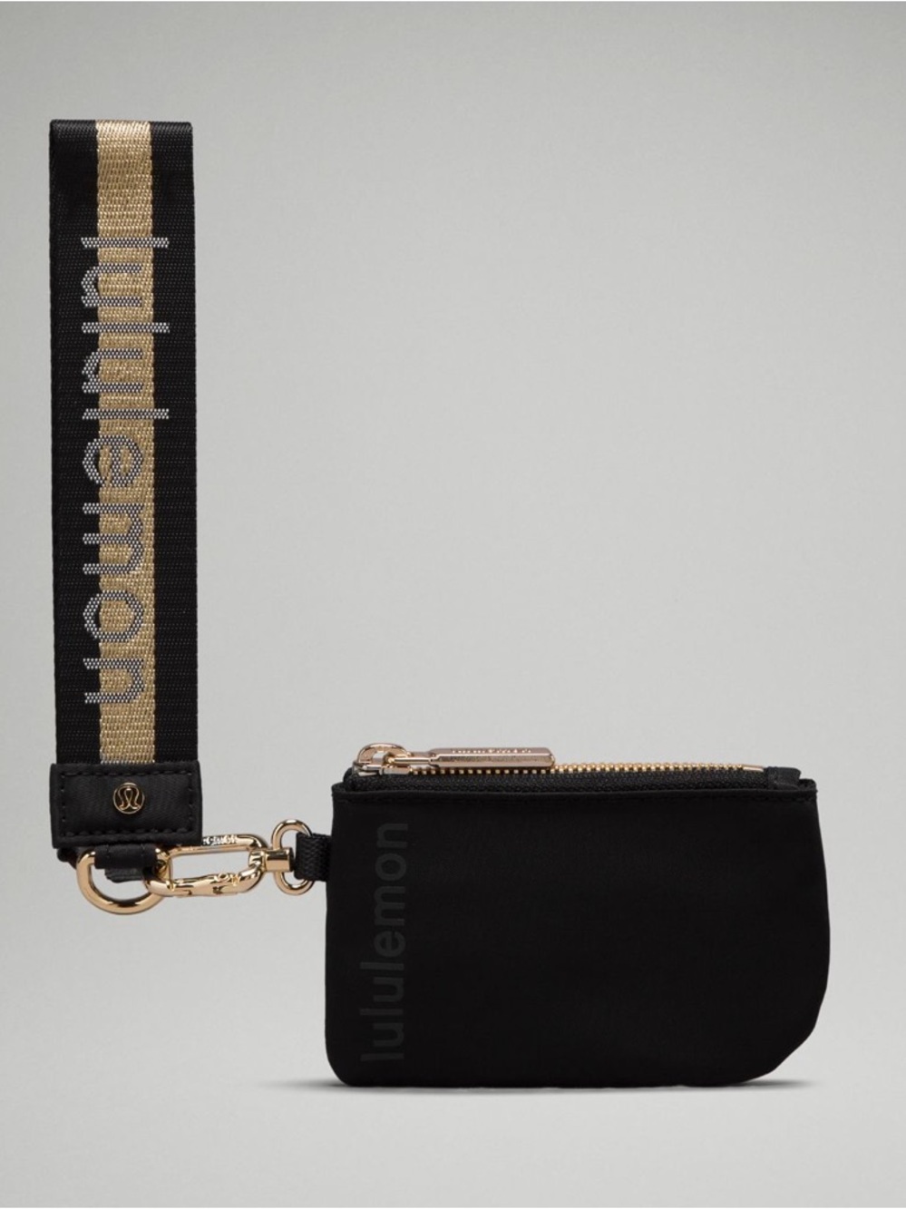 NWT dual pouch wristlet *wordmark black/goldwhite opal lululemon - Picture 11 of 14